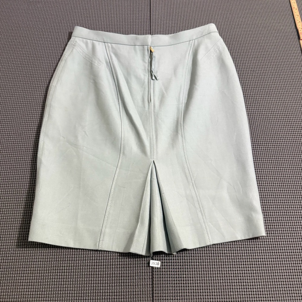 Ann Taylor LOFT Light Blue Pleated Kick Vent Pencil Skirt Womens Size 6